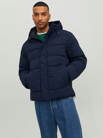 JACK & JONES Winter Jacket in Blue: front