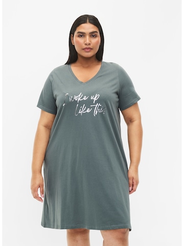 Zizzi - Camisola de pijama 'MALBA' em verde: frente