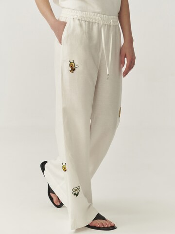 Wide Leg Pantalon TATUUM en blanc