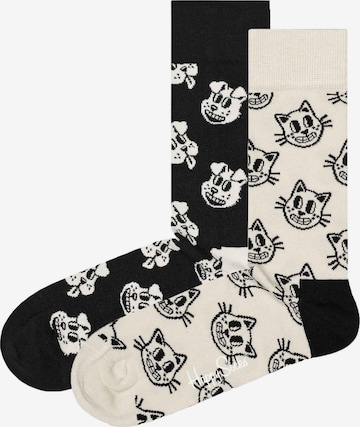 Calzino 'Pets' di Happy Socks in nero: frontale