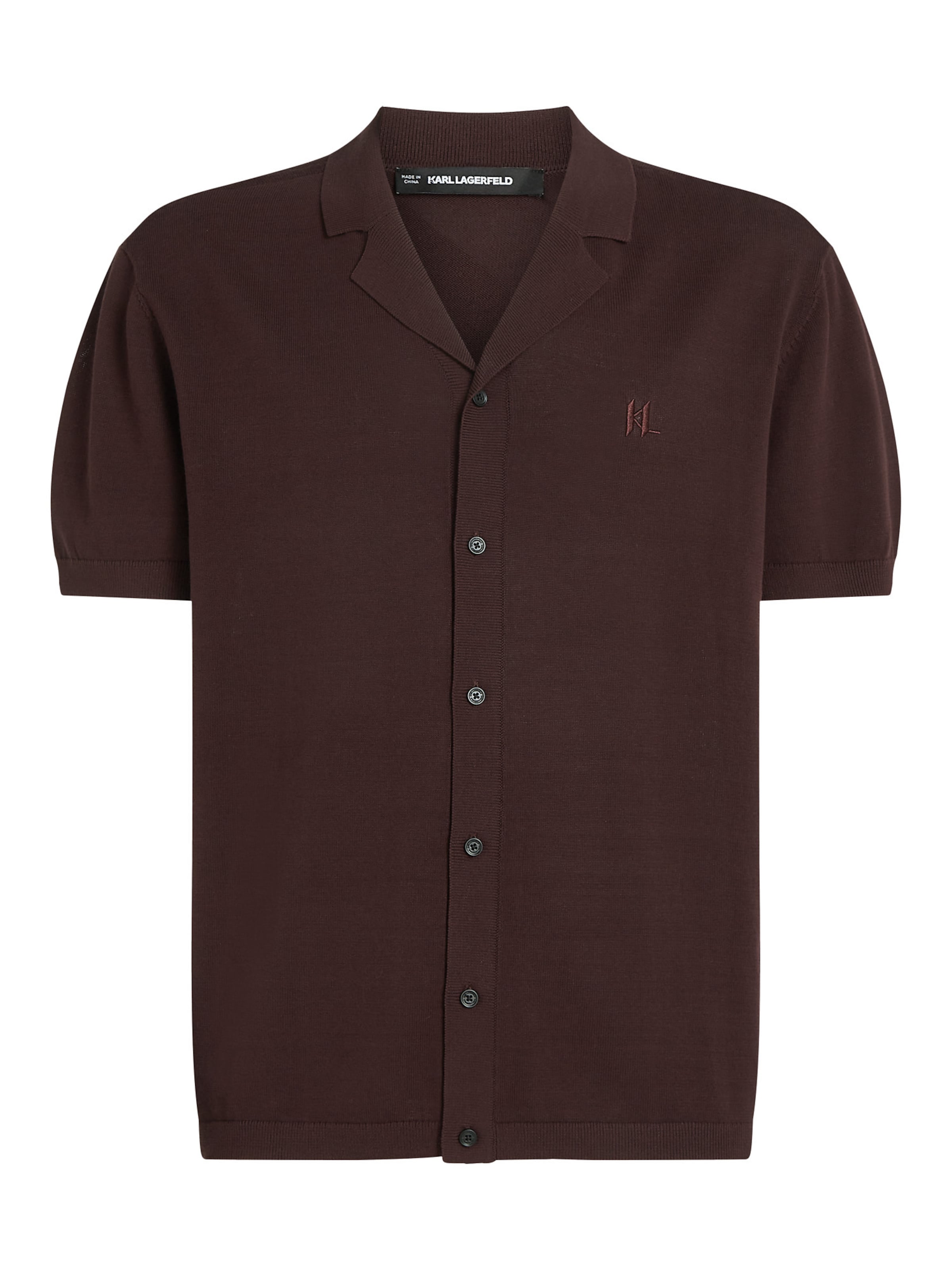 Karl Lagerfeld Regular fit Πουκάμισο σε καφέ: μπροστά