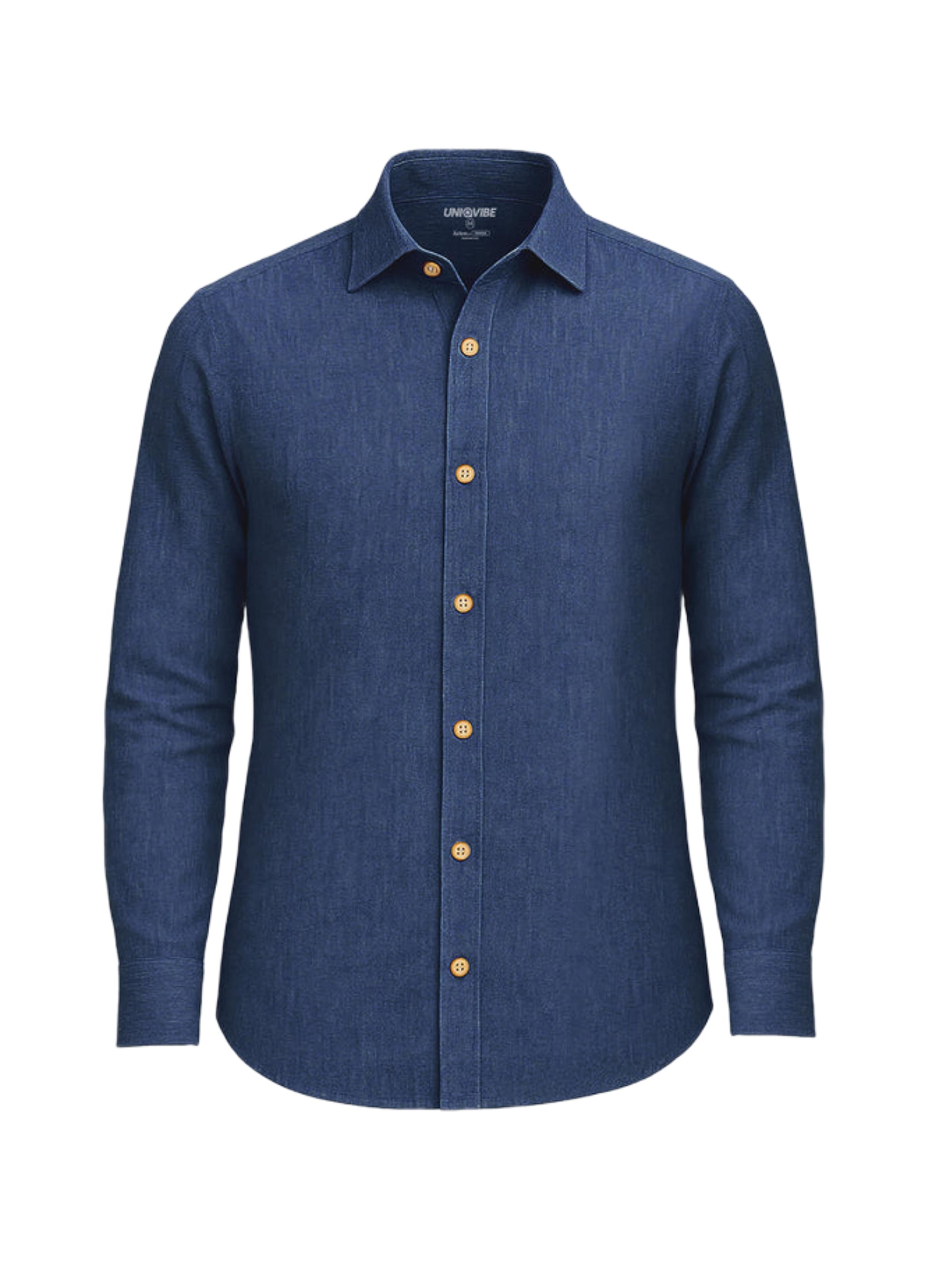 UNIQVIBE Regular fit Overhemd in Blauw: voorkant