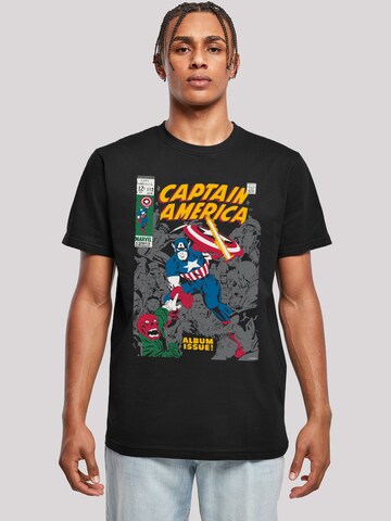 F4NT4STIC Shirt 'Marvel Captain America Album Issue Cover' in Zwart: voorkant