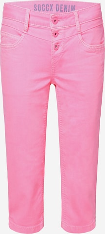 Soccx Jeans in Pink: front