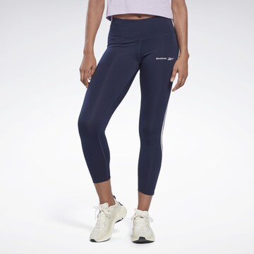 Reebok Sport Skinny Sportovní kalhoty 'Identity Energy' – modrá: přední strana
