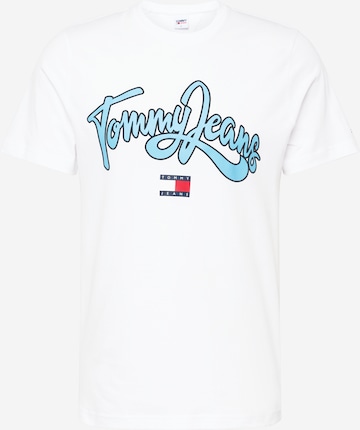 Tommy Jeans قميص 'College' بلون أبيض: الأمام
