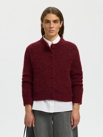 SELECTED Knit cardigan 'SLWGABRIELLA' in Red: front
