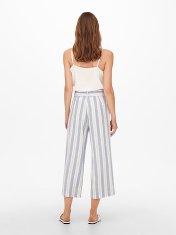 ONLY Wide leg Bandplooibroek 'CARO' in Blauw