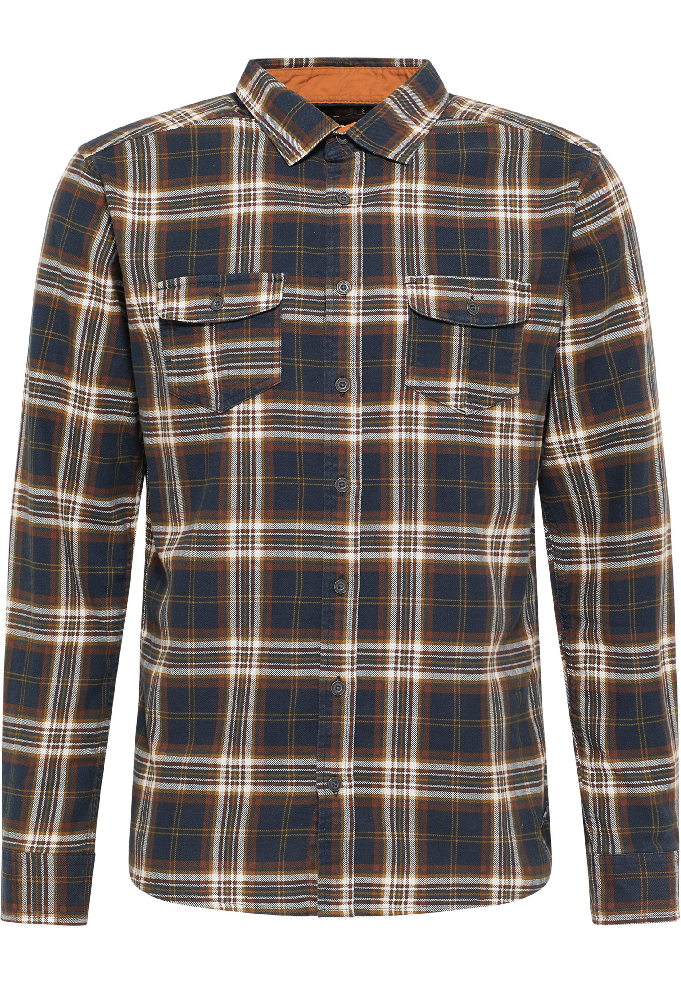 DreiMaster Vintage Slim Fit Hemd in Braun: Vorderseite