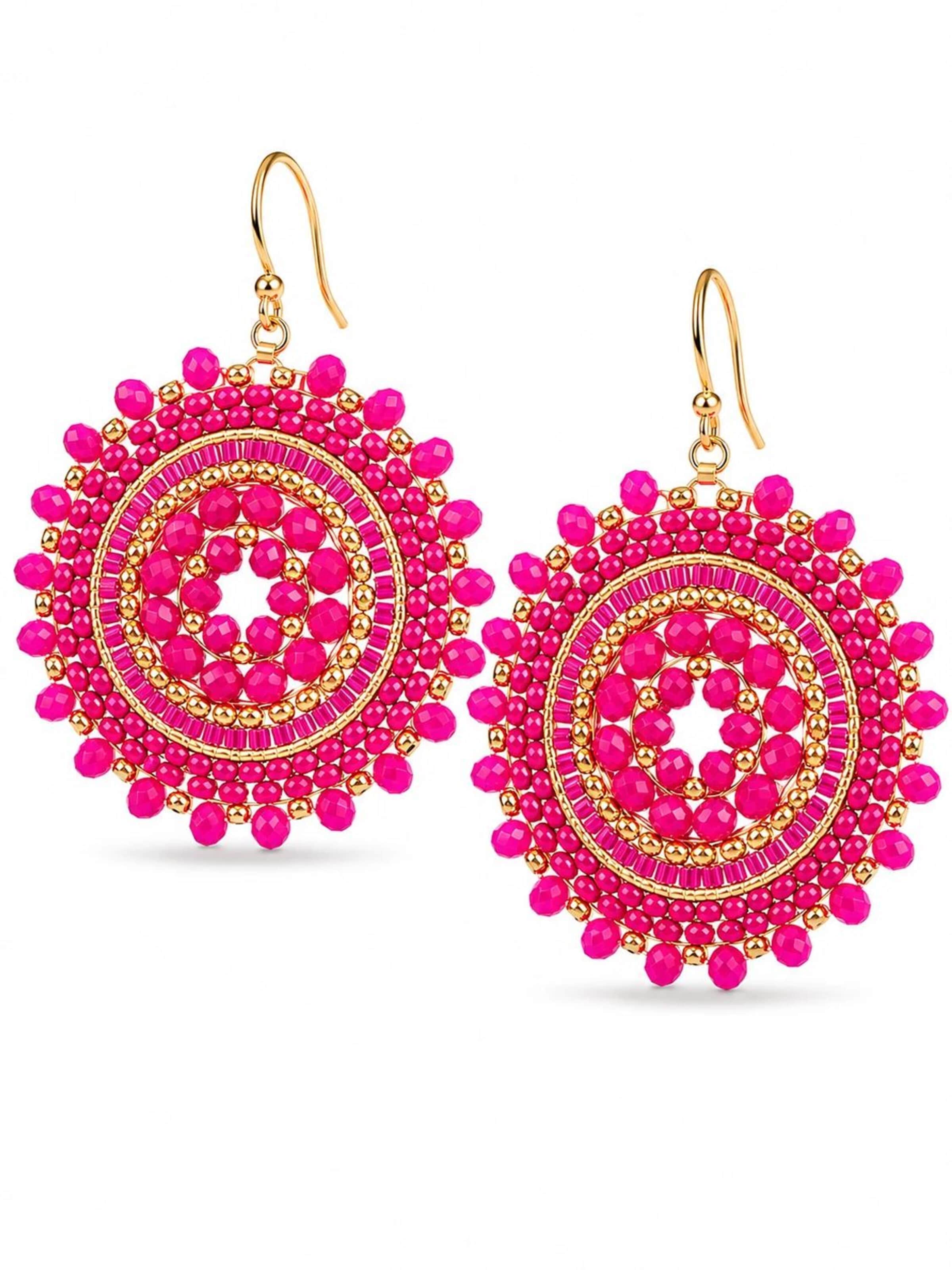 Alster Herz Ohrringe 'Marrakech'‌‌‌‌‌‌‌‌‌ in Pink: Vorderseite