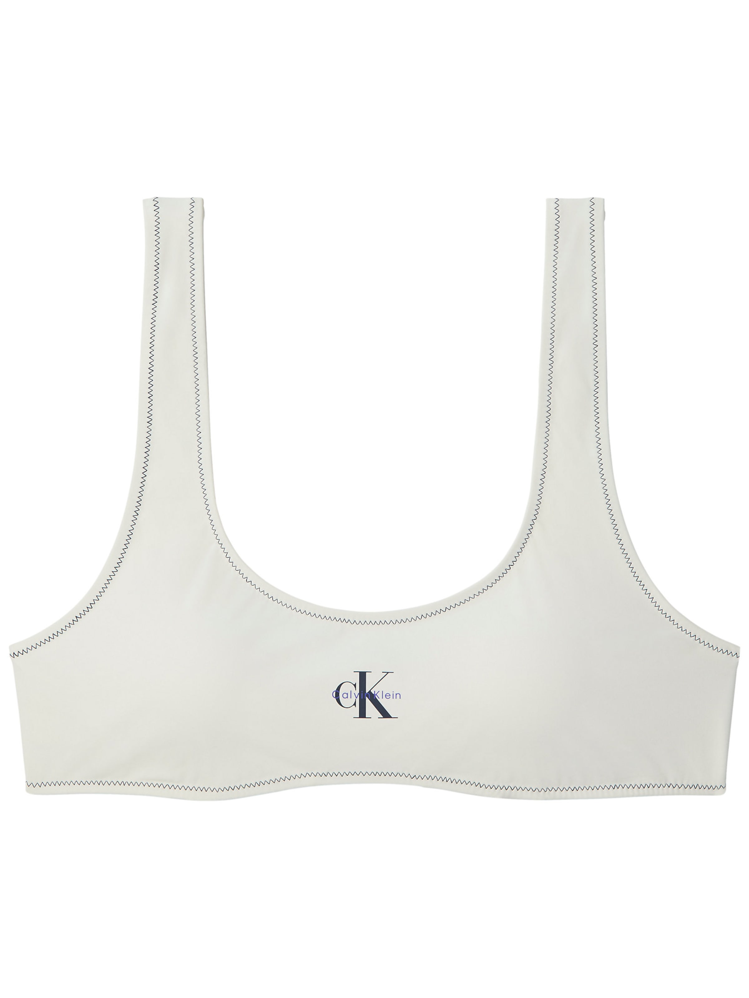 Hauts de bikini 'CK Monogram' Calvin Klein Swimwear en blanc : devant