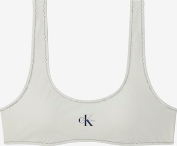Hauts de bikini 'CK Monogram' Calvin Klein Swimwear en blanc : devant