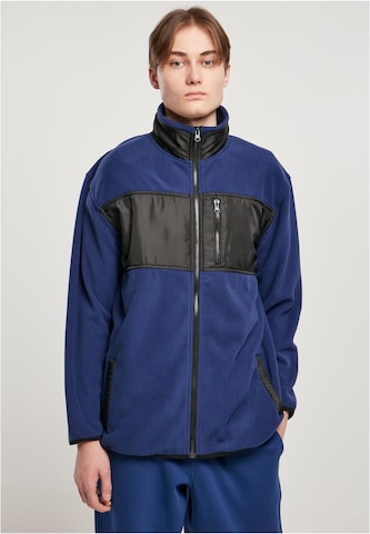 Veste en polaire Urban Classics en bleu : devant