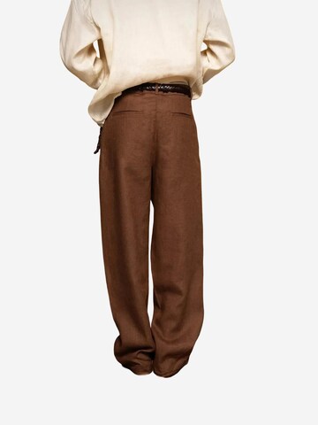 Loosefit Pantaloni con pieghe di Giesto in marrone