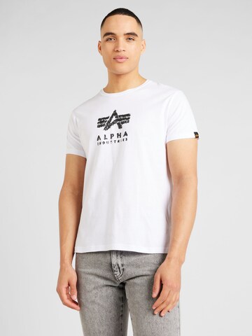 ALPHA INDUSTRIES Bluser & t-shirts 'Grunge' i hvid: forside