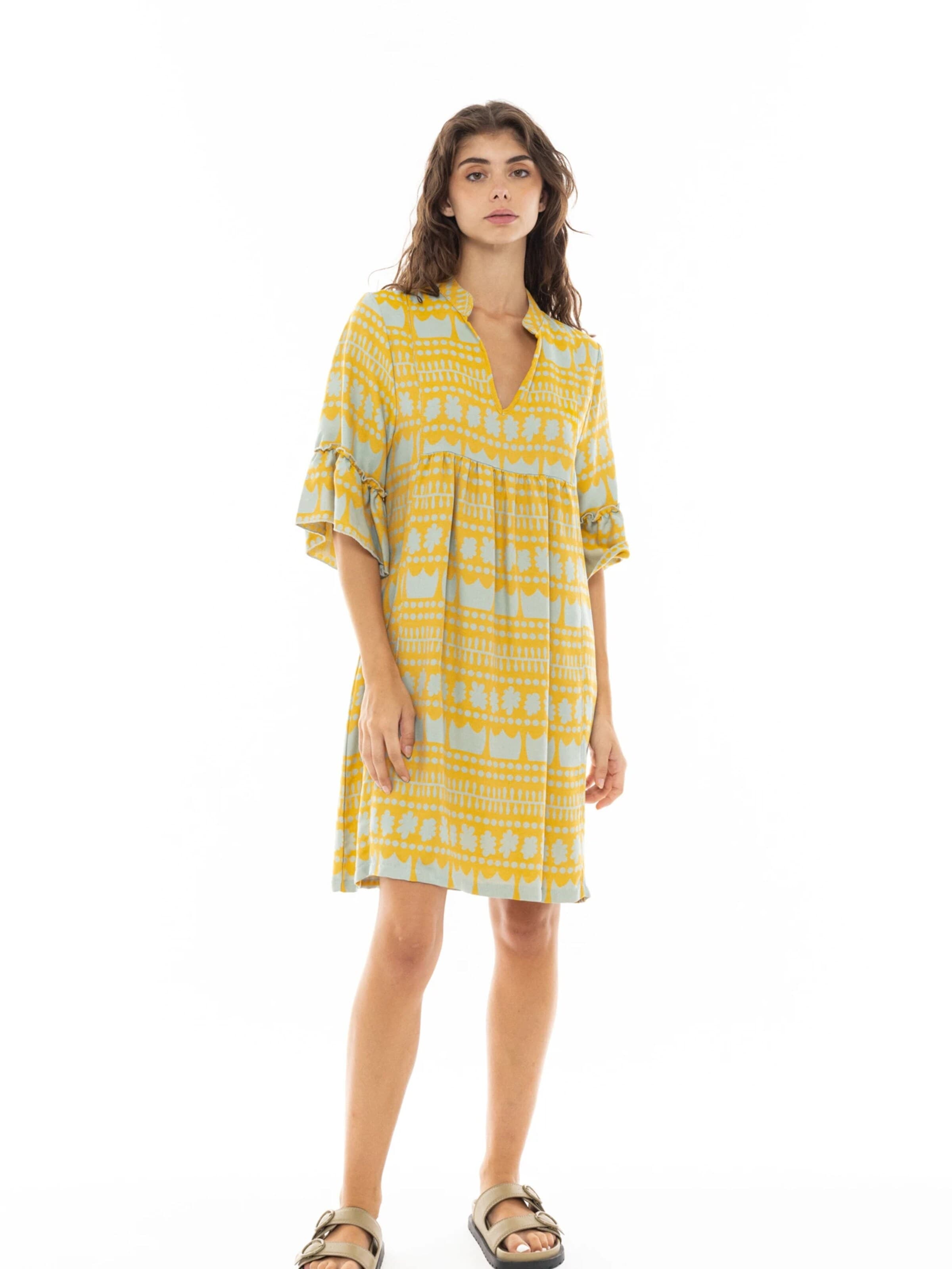Pink Label Summer dress in Yellow: front