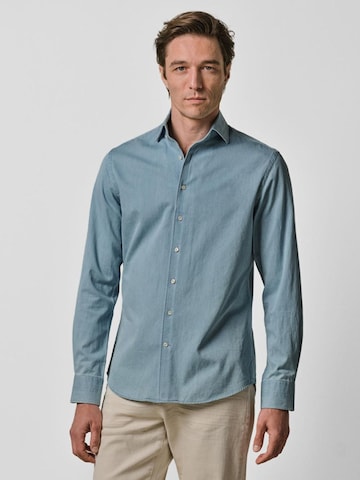 Profuomo Slim fit Button Up Shirt in Blue: front