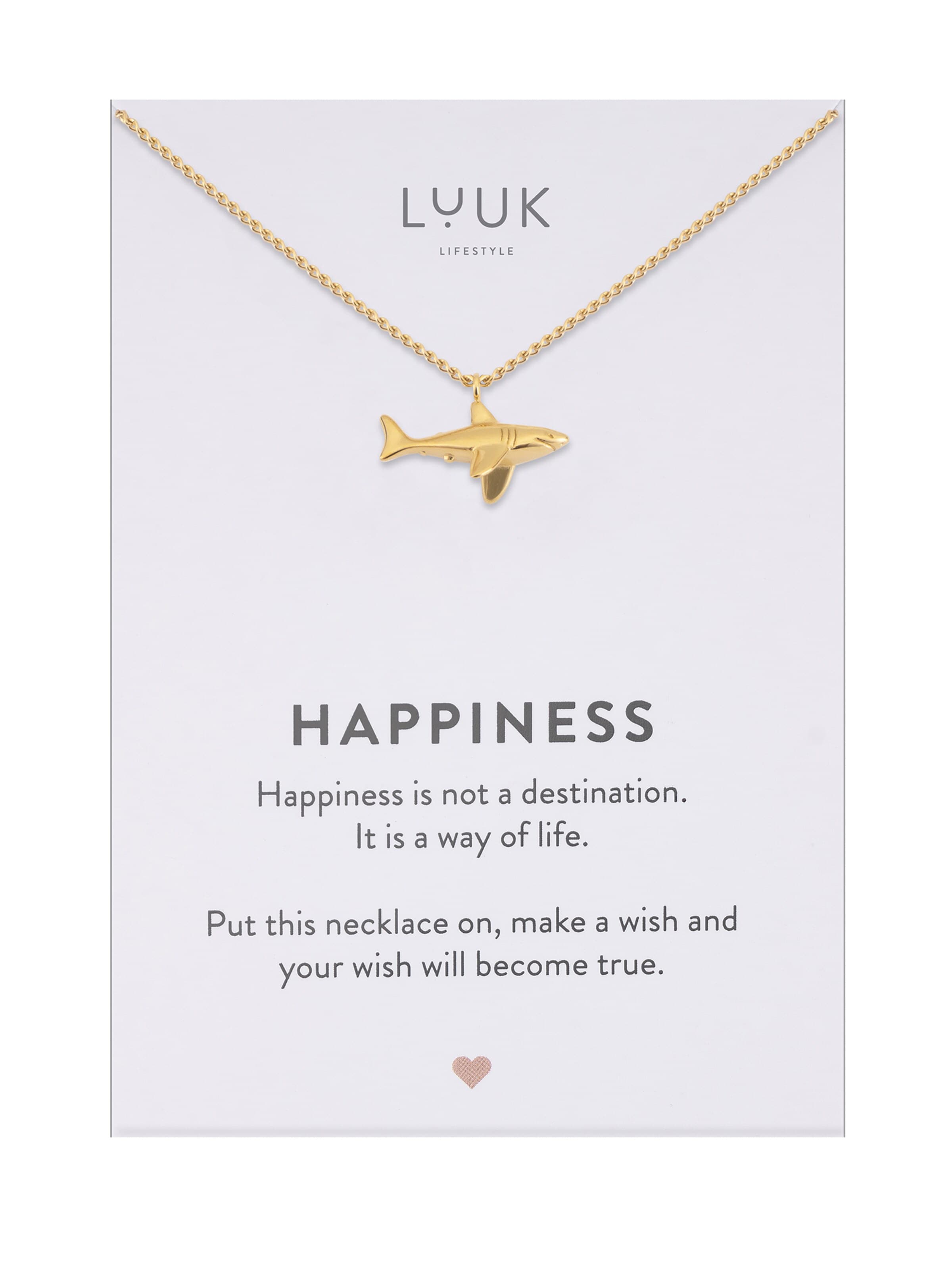LUUK LIFESTYLE Necklace 'LUUK LIFESTYLE Halskette "Hai"' in Gold: front