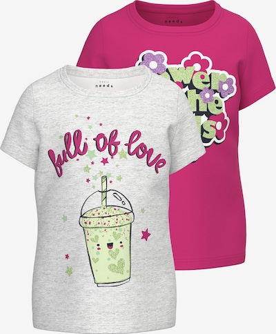 NAME IT T-Shirt 'Veen' in mischfarben / pink / weißmeliert, Produktansicht
