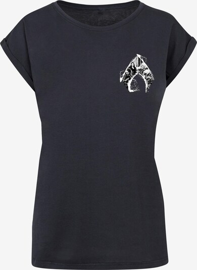 ABSOLUTE CULT T-shirt 'Aquaman - Pocket Emblem' en bleu marine / argent, Vue avec produit