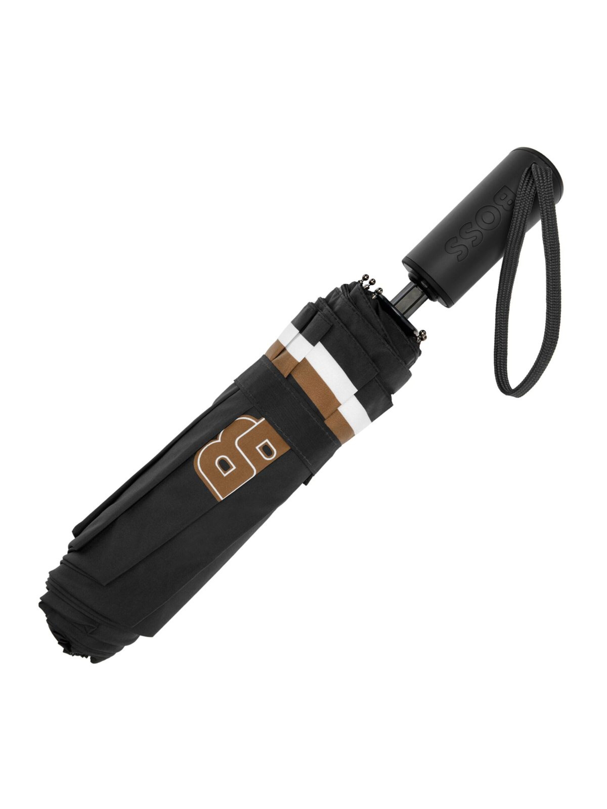 BOSS Paraplu 'Pocket umbrella Varsity' in Zwart