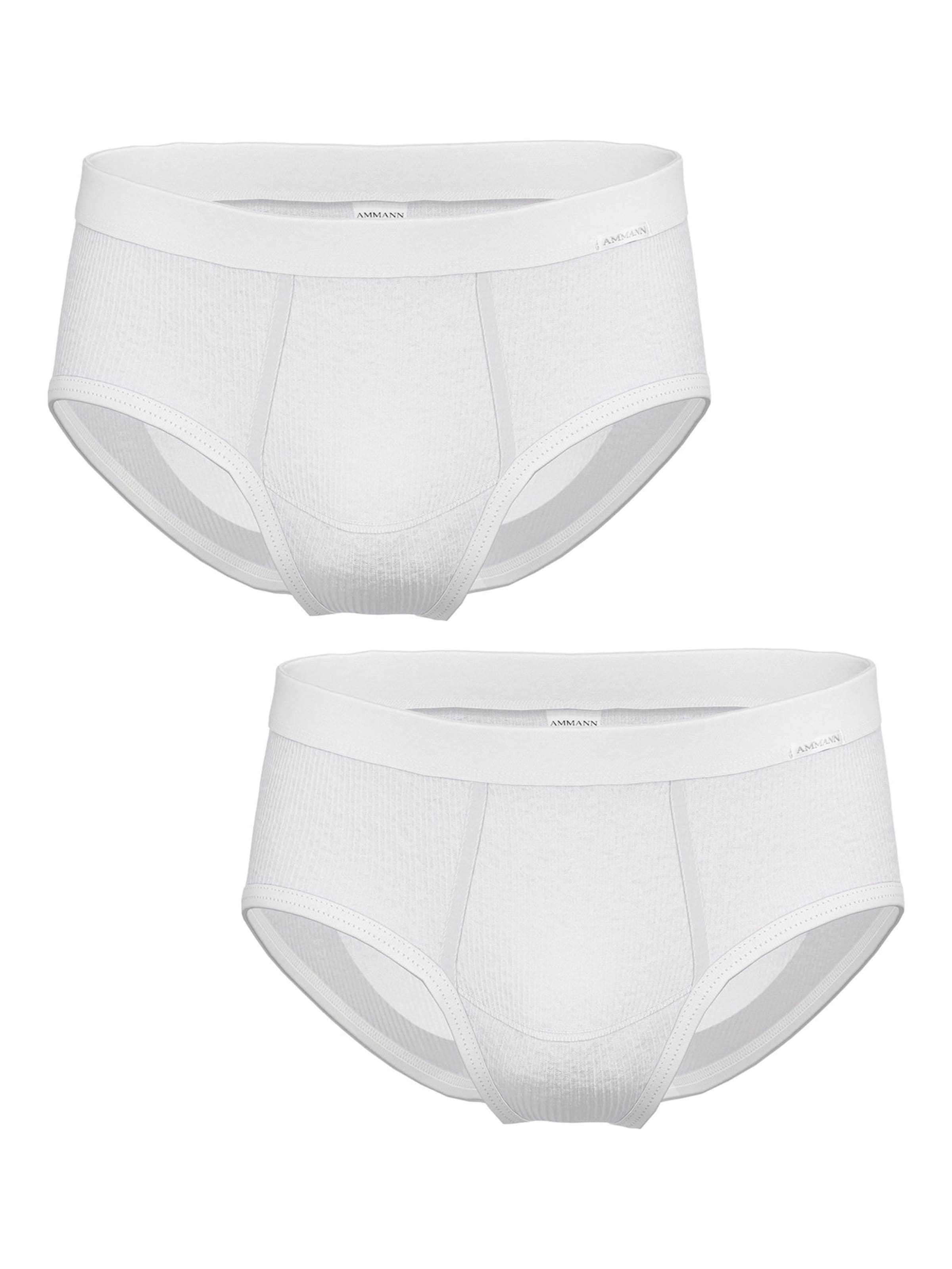 Ammann Slip ' Doppelripp mit Eingriff ' in White: front