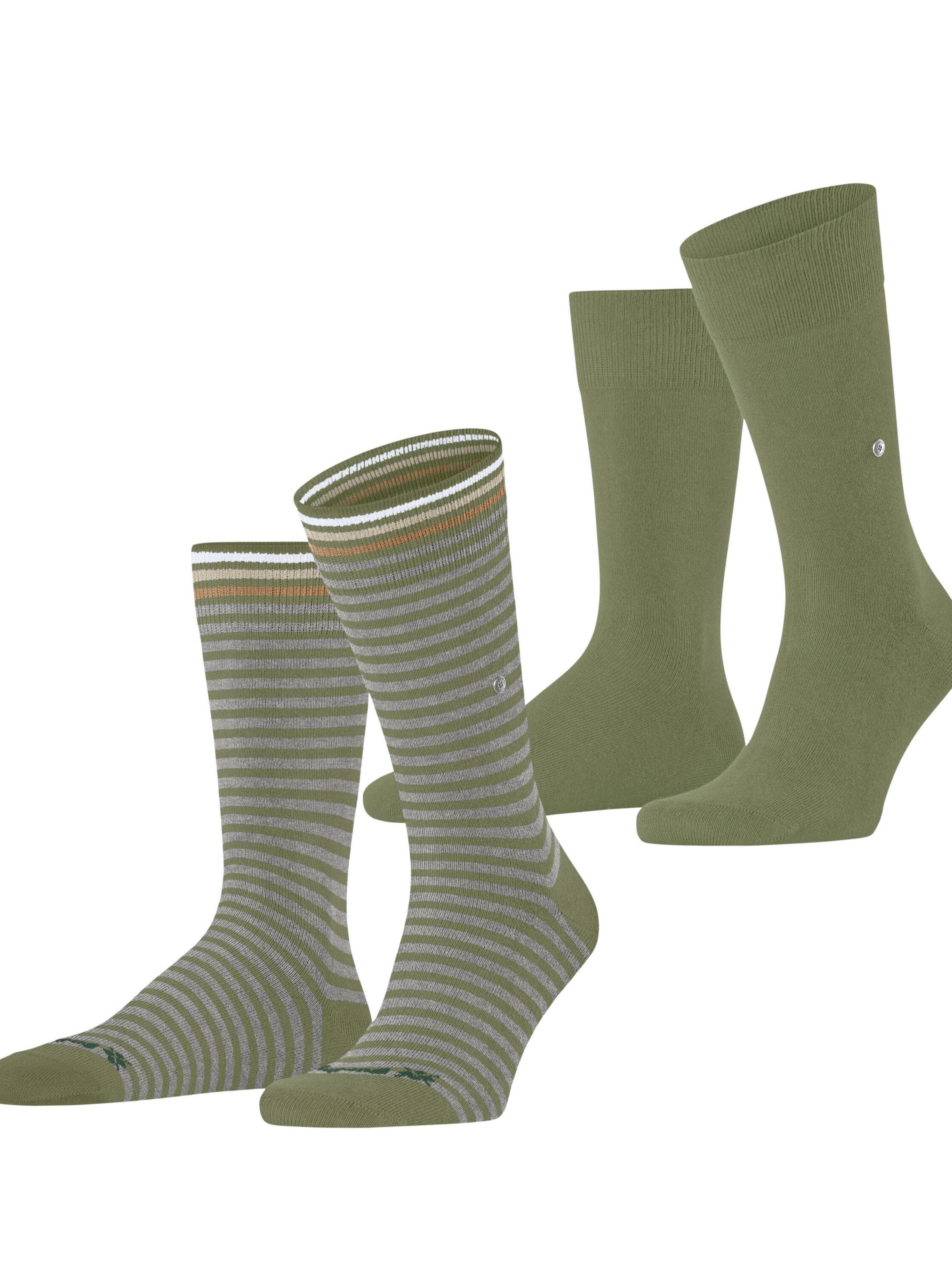 BURLINGTON Socks 'Everyday Stripe 2-Pack' in Green: front