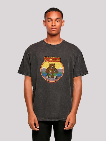 T-Shirt 'US National Parks Make Friends At Yellowstone' F4NT4STIC en noir : devant