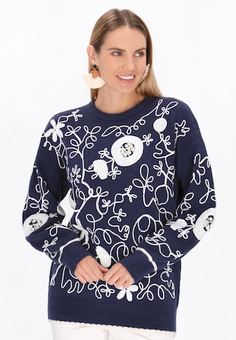 Pull-over usha FESTIVAL en bleu : devant