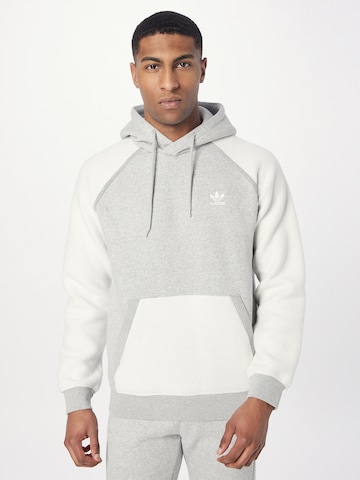 ADIDAS ORIGINALS Sweatshirt 'Essentials+ Trefoil Reverse Material' in Grey: front