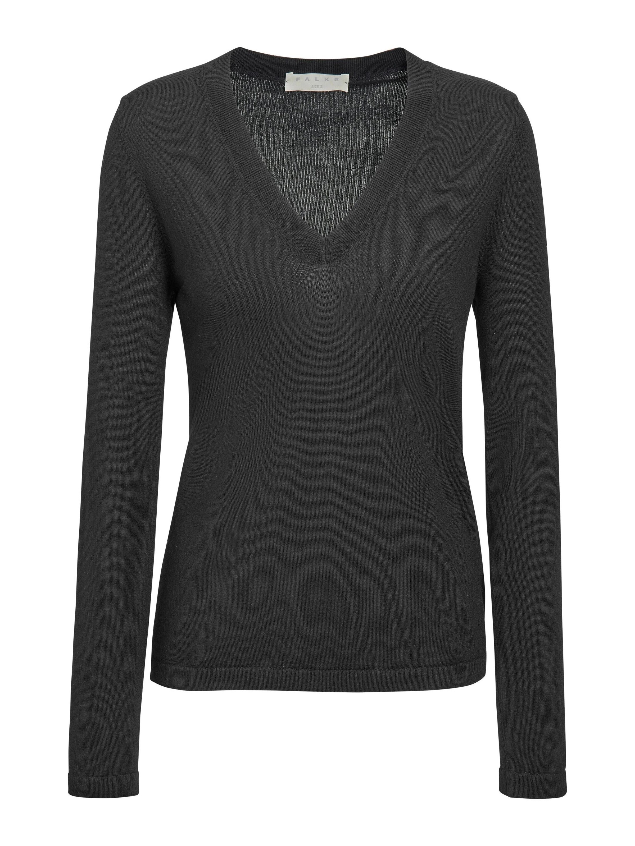 FALKE Pullover 'Pure Merino Wool'‌‌‌‌‌‌‌ in Schwarz