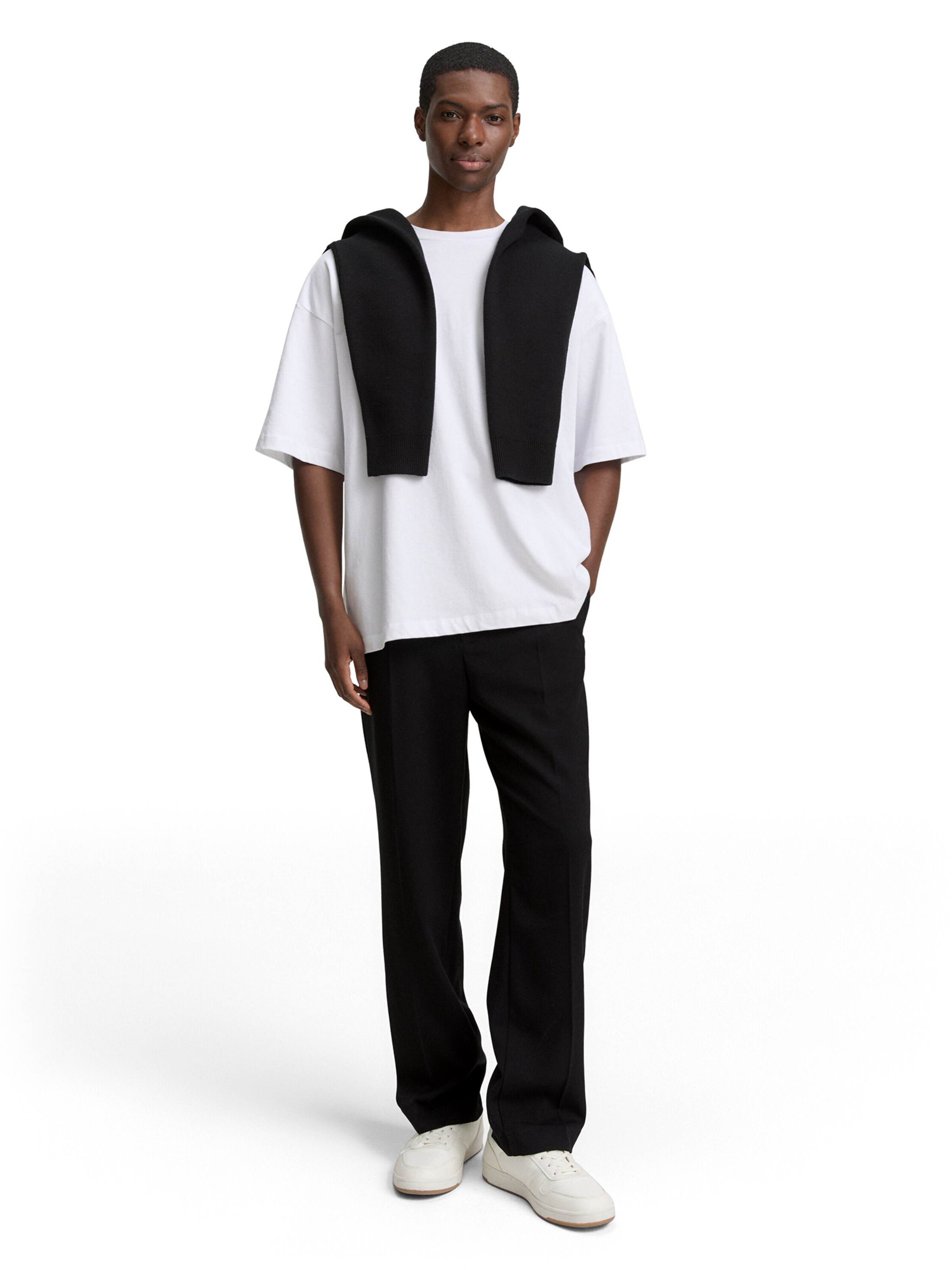 TOM TAILOR DENIM Regularen Hlače | črna barva