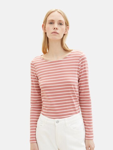 T-shirt TOM TAILOR en rose : devant