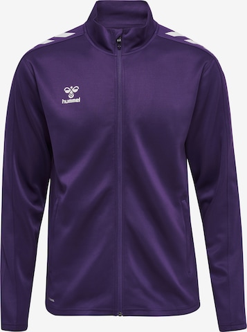 Hummel Sports sweat jacket in Purple: front