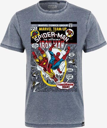 T-Shirt 'Marvel Team Up' Recovered en bleu : devant