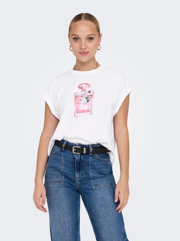 ONLY - Camiseta 'DORIS' en blanco: frente