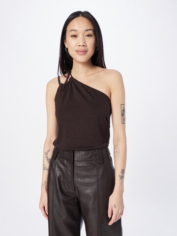 NU-IN Top in Brown: front