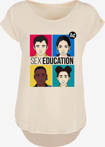 F4NT4STIC Shirt 'Sex Education Netflix TV Series' in Beige: voorkant