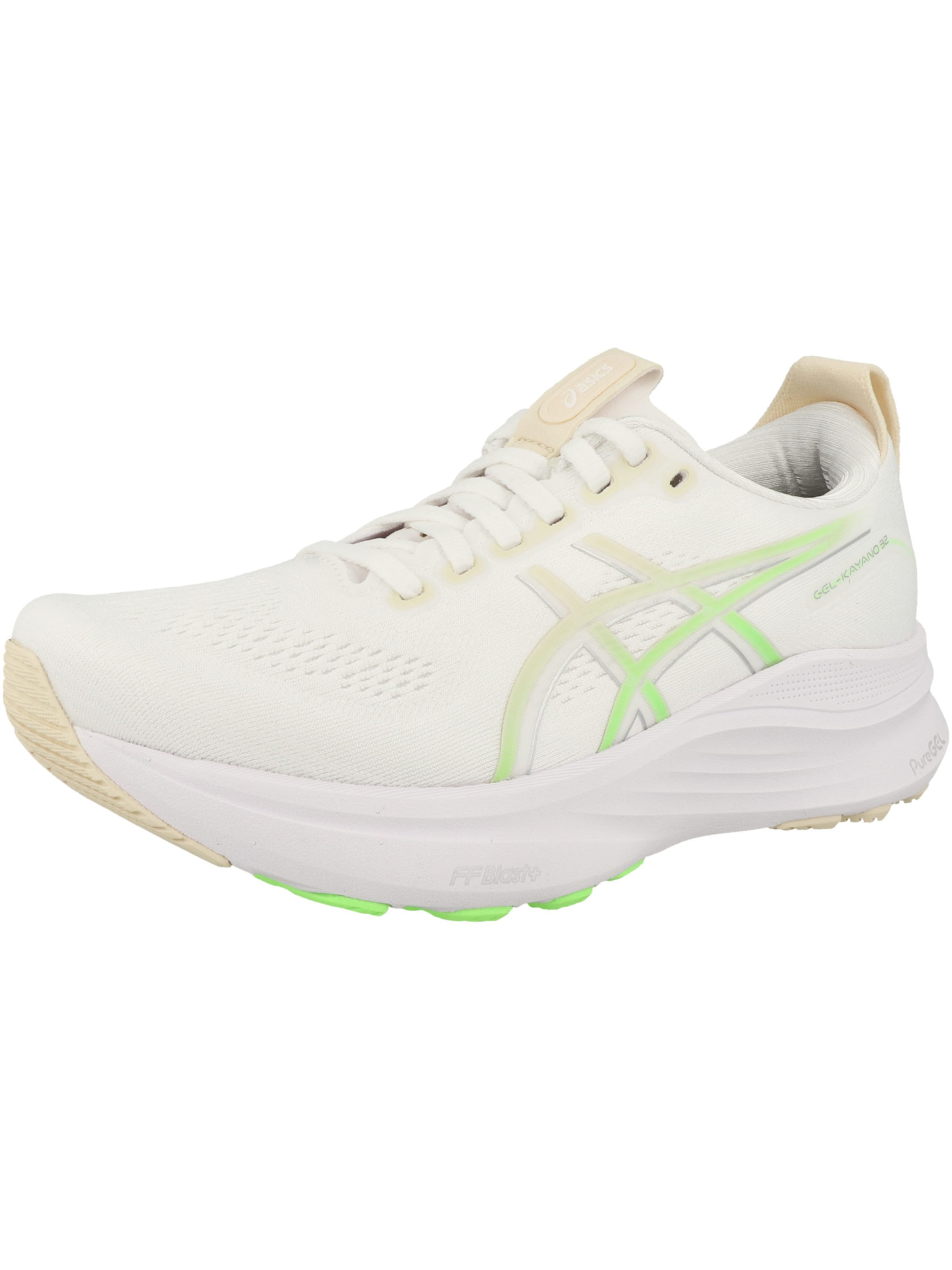 ASICS Sapatilha de corrida 'Gel-Kayano 32' em bege / cinzento-prateado / verde néon / branco, Vista do artigo