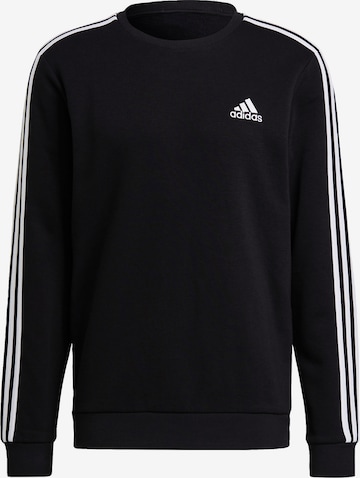 ADIDAS SPORTSWEAR Sports sweatshirt 'Essentials Fleece 3-Stripes' in Black: front