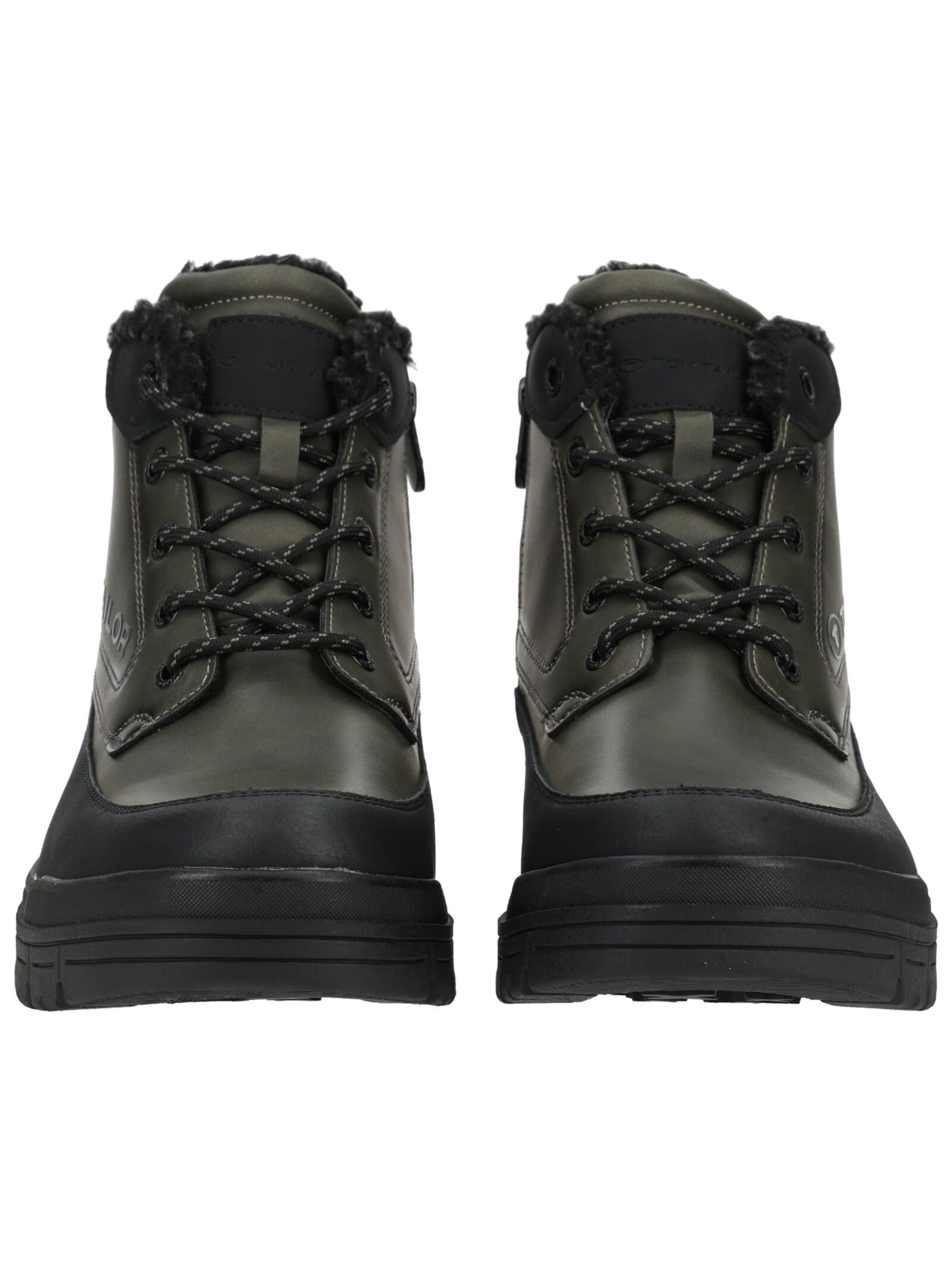 TOM TAILOR - Botas con cordones en verde