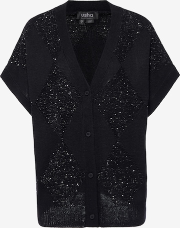 usha BLACK LABEL - Casaco de malha em preto: frente