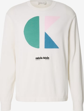 Calvin Klein Jeans Pulóver - bézs: elől