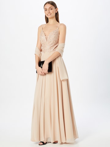 mascara Evening Dress in Beige