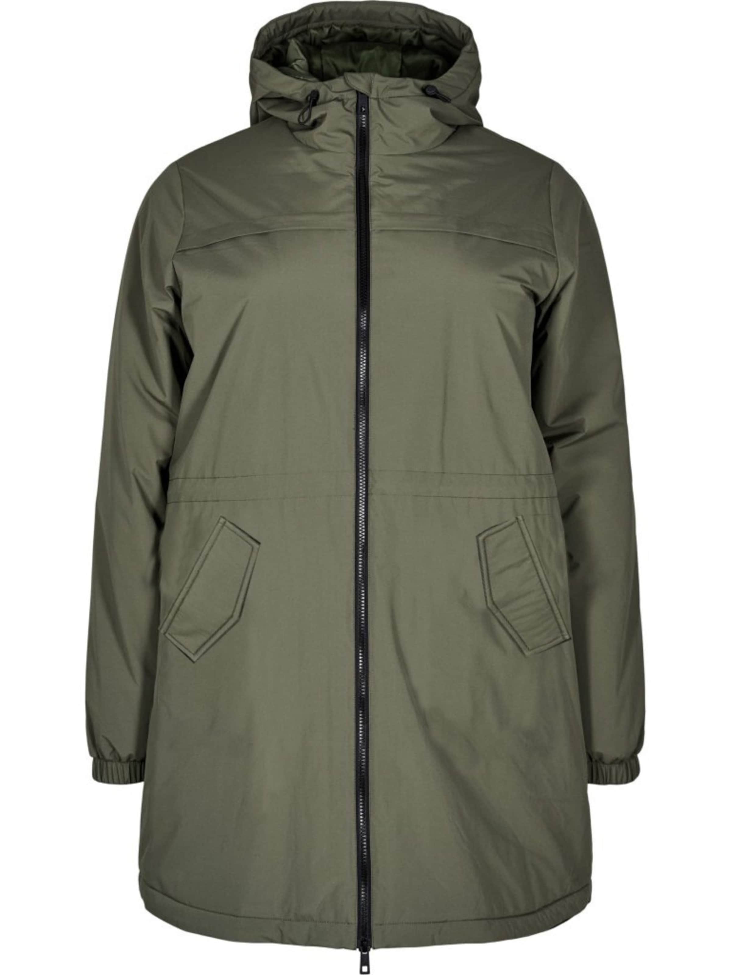 Parka de primăvară-toamnă 'CACAM' de la Zizzi pe verde: față