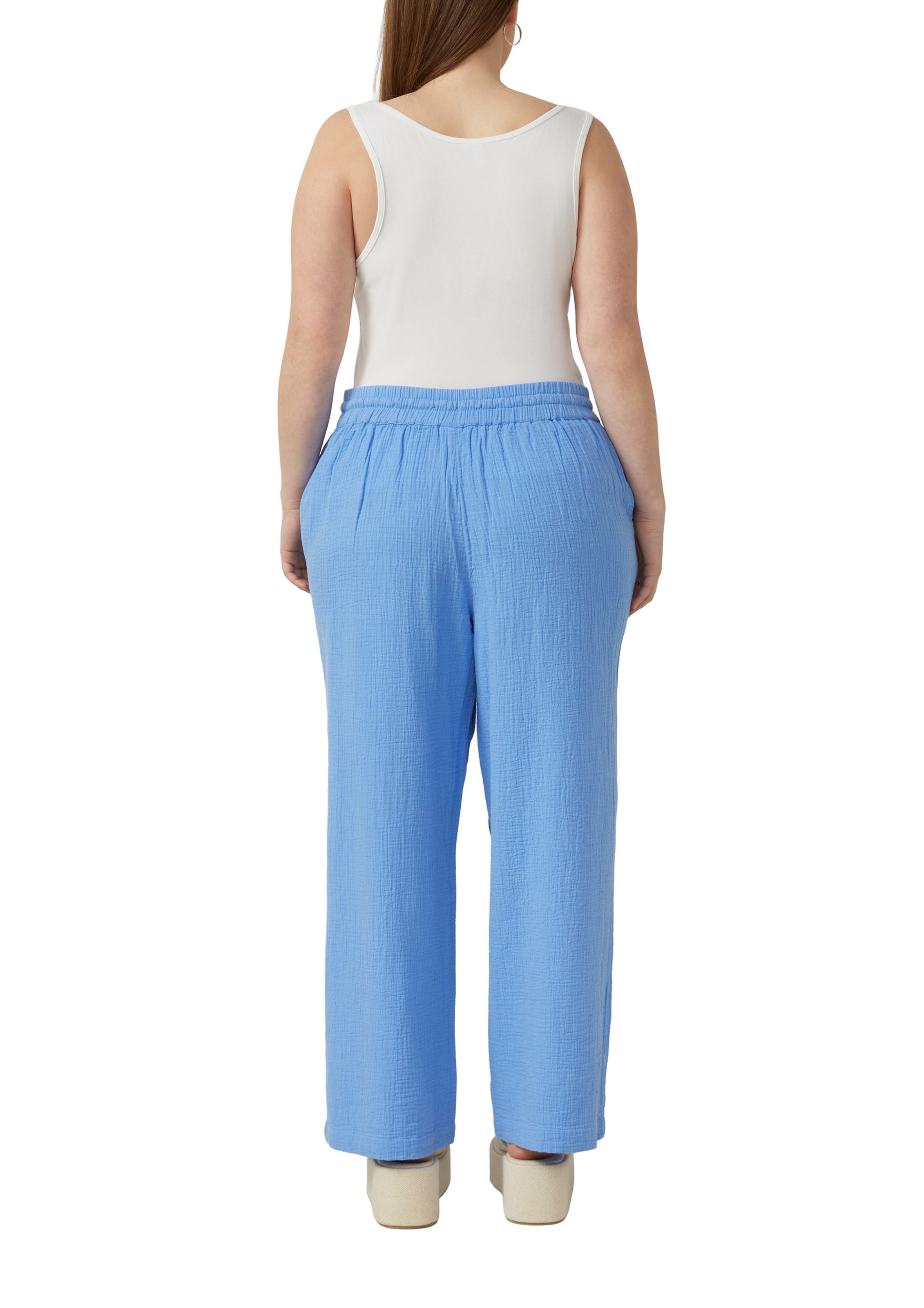 QS Wide leg Broek in Blauw