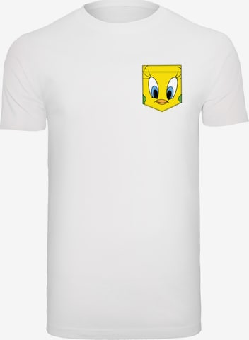 T-Shirt 'Looney Tunes Tweety Pie Face' F4NT4STIC en blanc : devant