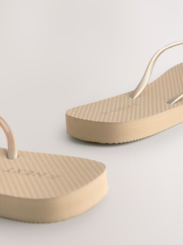 Next T-Bar Sandals in Gold