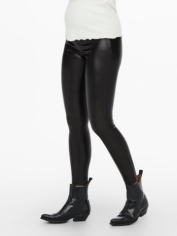 Only Maternity - Skinny Leggings 'Hanna' em preto: frente