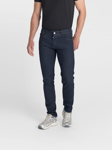Coupe slim Jean Le Temps Des Cerises en bleu : devant